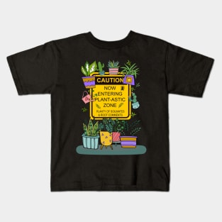 Caution ! Plant-astic Zone! Kids T-Shirt